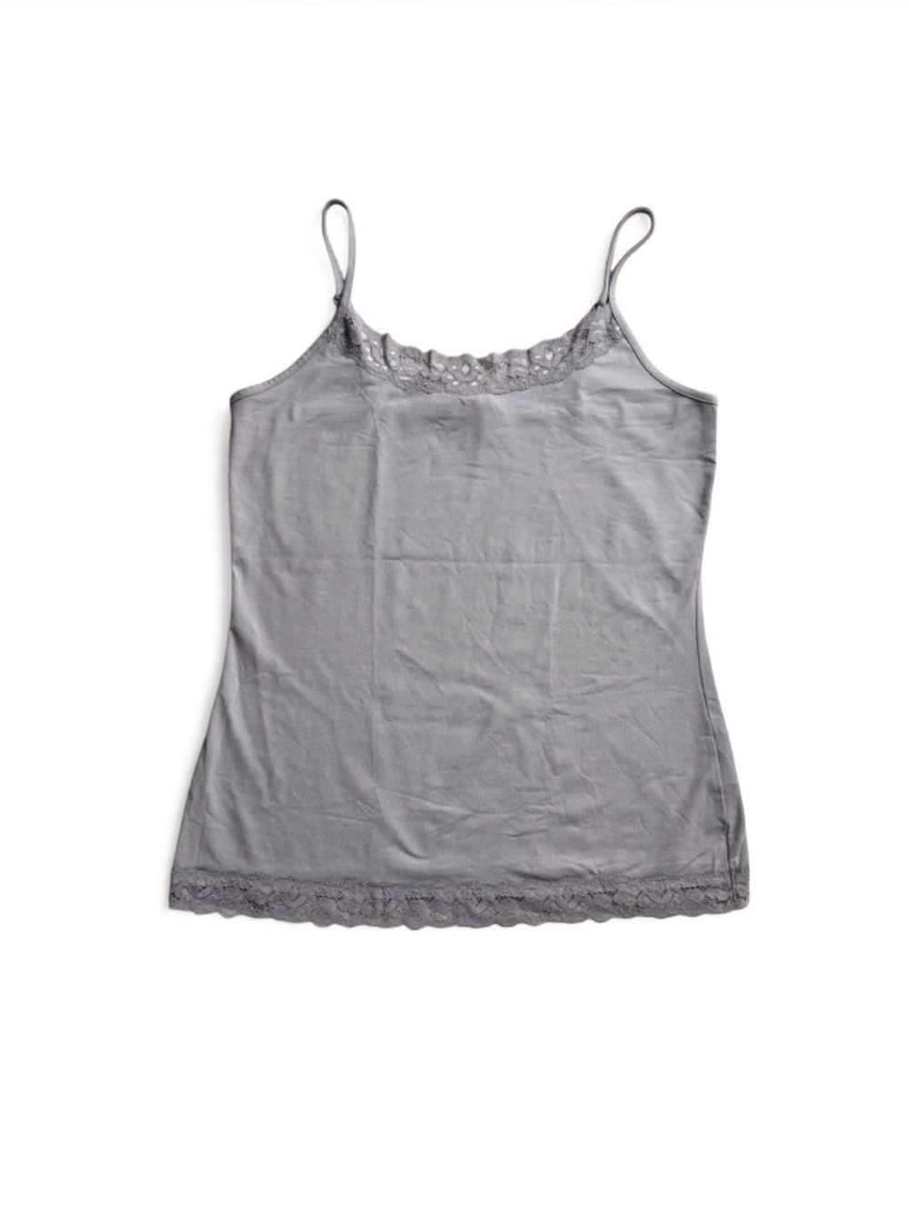 Reitmans grey lace trim cami top